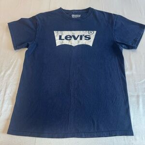 Levi's Boys Navy Blue T-Shirt with White Logo